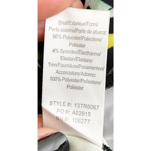 Hale Bob Women's Faux Wrap Ruched Smocked Shoulder Bodycon Mini Dress Tassle Tie - Picture 12 of 12